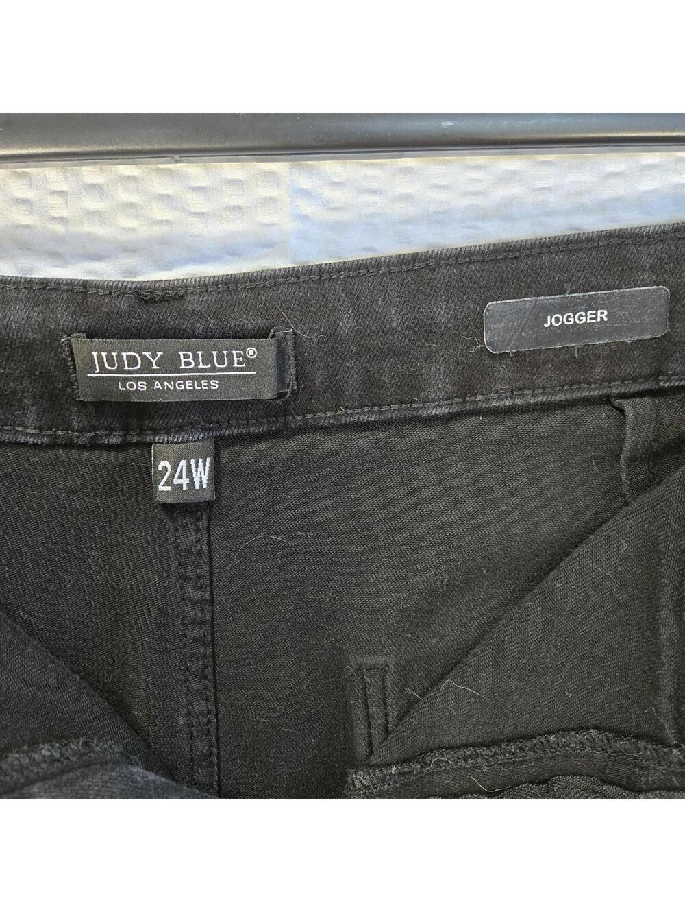 Judy Blue Black Jogger Jeans 24W Plus Size High Rise Stretch Denim gorpcore - Picture 4 of 9